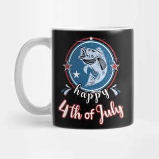 Happy 4Th of July Funny Fish Retro Mug